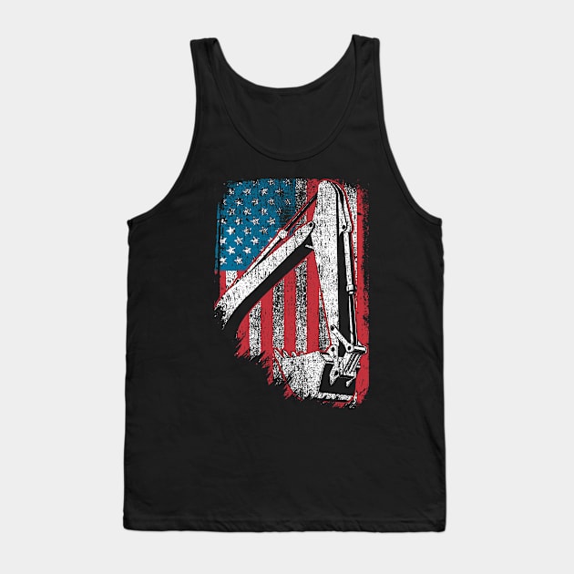 Heavy Equipment Operator American  Flag Tank Top by QUYNH SOCIU